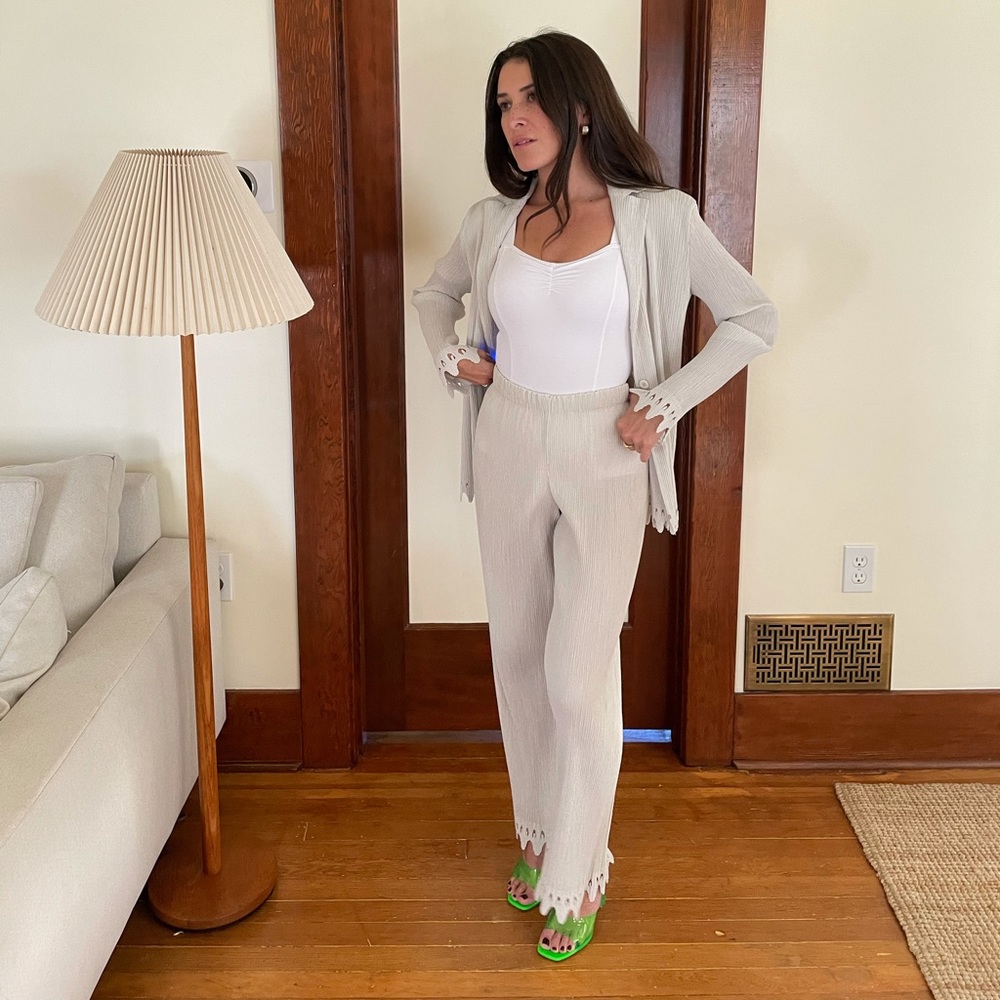 vintage issey miyake pleat suit